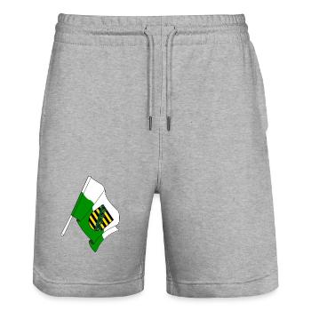 Flag Saxony - Stanley/Stella Trainer Unisex Organic Jogging Shorts - heather grey - Front - Nik (191cm) & Marisol (170cm)