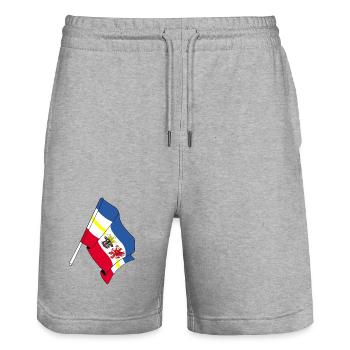 Flagge Mecklenburg Vorpommern - Stanley/Stella Unisex Bio Joggingshorts Trainer  - Grau meliert - Vorne - Nik (191cm) & Marisol (170cm)