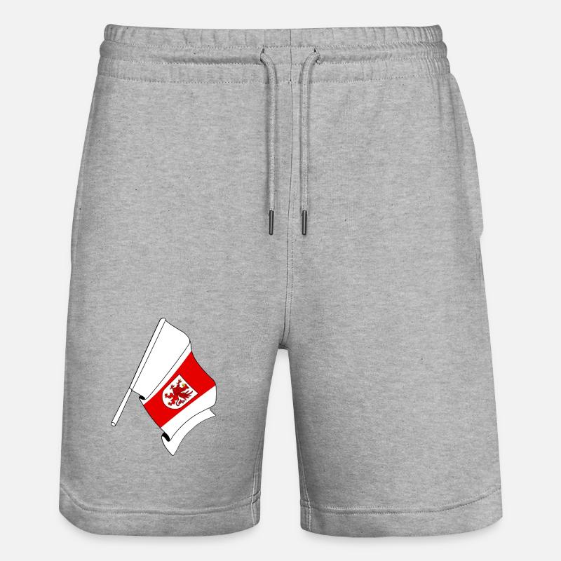 Drapeau : Poméranie occidentale, Pologne - Short de jogging bio TRAINER Stanley/Stella unisexe - gris chiné