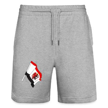 Flag: Kuyavia Pomerania, Poland - Stanley/Stella Trainer Unisex Organic Jogging Shorts - heather grey - Front - Nik (191cm) & Marisol (170cm)