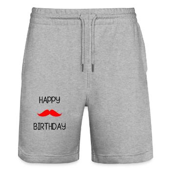 ALLES GUTE ZUM GEBURTSTAG. ALLES GUTE ZUM GEBURTSTAG. JAHRESTAG. - Stanley/Stella Unisex Bio Joggingshorts Trainer  - Grau meliert - Vorne - Nik (191cm) & Marisol (170cm)