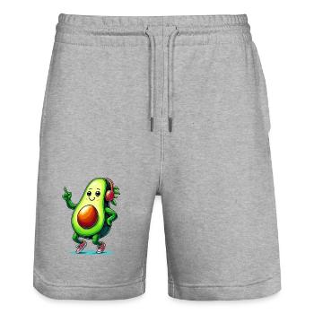 Avocado-Ballen - Stanley/Stella Unisex Bio Joggingshorts Trainer  - Grau meliert - Vorne - Nik (191cm) & Marisol (170cm)