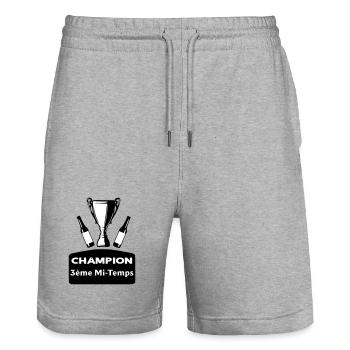 Champion 3ème mi-temps - Short de jogging bio TRAINER Stanley/Stella unisexe - gris chiné - Devant - Nik (191cm) & Marisol (170cm)
