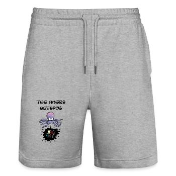 The angry octopus - Stanley/Stella Trainer Unisex Organic Jogging Shorts - heather grey - Front - Nik (191cm) & Marisol (170cm)