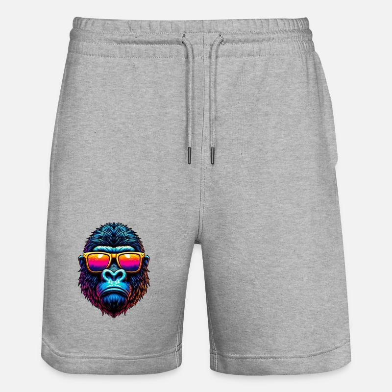 Gorilla - Stanley/Stella Unisex Bio Joggingshorts Trainer  - Grau meliert