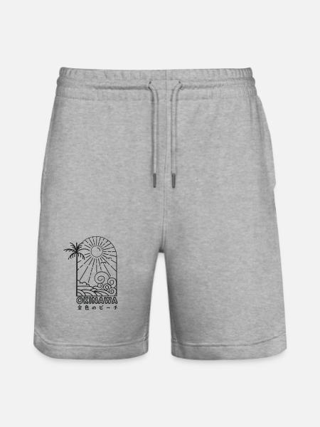 Okinawa Gyldne strande i Japan - Stanley/Stella Trainer økologiske unisex joggingshorts - grå meleret