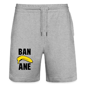 Banane - Stanley/Stella Unisex Bio Joggingshorts Trainer  - Grau meliert - Vorne - Nik (191cm) & Marisol (170cm)