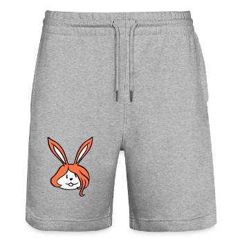Bunny Girl Pretty Woman Bunny Cute Long Hair - Stanley/Stella Trainer Unisex Organic Jogging Shorts - heather grey - Front - Nik (191cm) & Marisol (170cm)