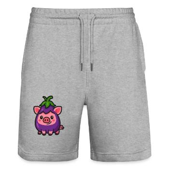 Cochon Gina - Short de jogging bio TRAINER Stanley/Stella unisexe - gris chiné - Devant - Nik (191cm) & Marisol (170cm)