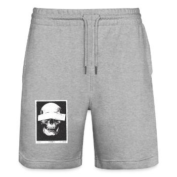 Skull grunge - Stanley/Stella Unisex Bio Joggingshorts Trainer  - Grau meliert - Vorne - Nik (191cm) & Marisol (170cm)