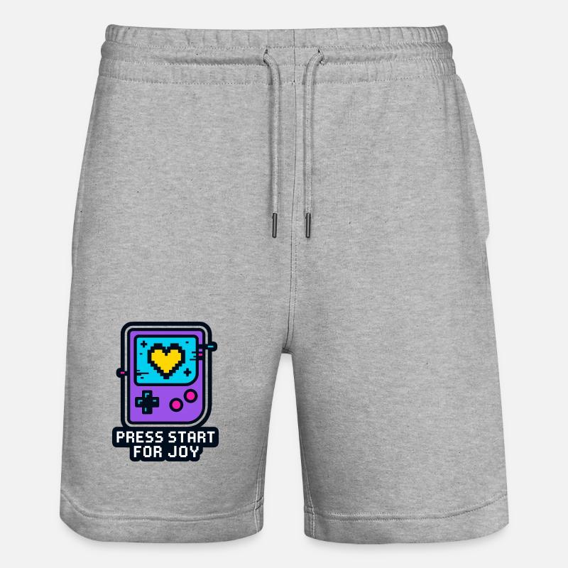 Press Start for Joy - Stanley/Stella Unisex Bio Joggingshorts Trainer  - Grau meliert