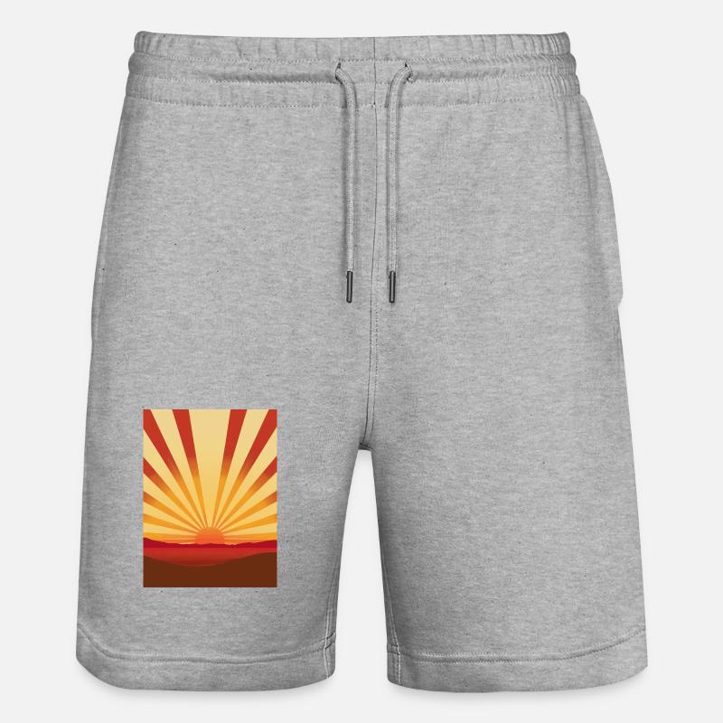 Lever de soleil dans un style rétro - Short de jogging bio TRAINER Stanley/Stella unisexe - gris chiné