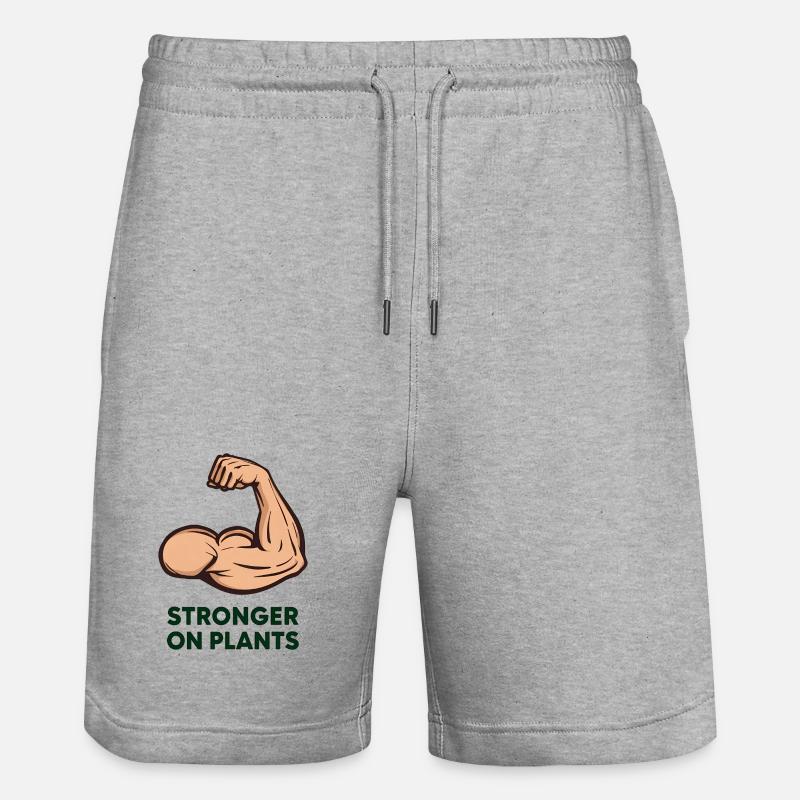 Plus fort grâce aux plantes – Retro Gym Arm &amp; Biceps - Short de jogging bio TRAINER Stanley/Stella unisexe - gris chiné