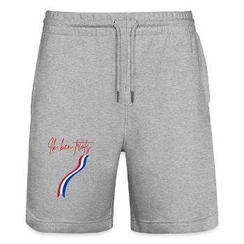 Holland  - Short de jogging bio TRAINER Stanley/Stella unisexe - gris chiné - Devant - Nik (191cm) & Marisol (170cm)