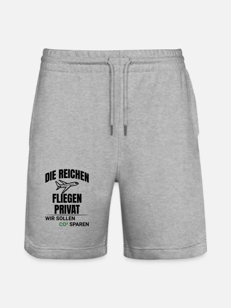 Abstract CO2 Climate Protection Design - Stanley/Stella Trainer Unisex Organic Jogging Shorts - heather grey