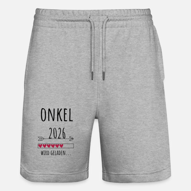 Oncle Enceinte 2026 Cadeau Grossesse - Short de jogging bio TRAINER Stanley/Stella unisexe - gris chiné