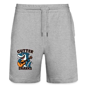 Hai-Musiker-Kröte - Stanley/Stella Unisex Bio Joggingshorts Trainer  - Grau meliert - Vorne - Nik (191cm) & Marisol (170cm)