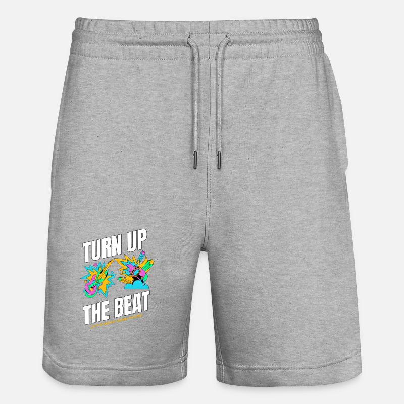 Turn Up The Beat Graphic Tee - Short de jogging bio TRAINER Stanley/Stella unisexe - gris chiné