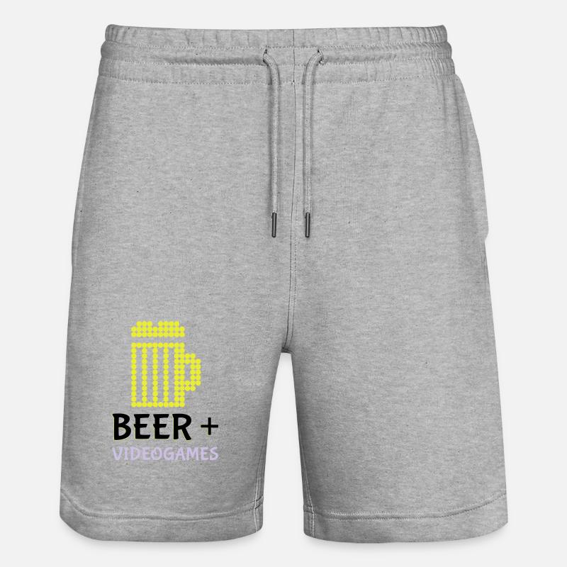 Jeux vidéo Pixel Beer - Short de jogging bio TRAINER Stanley/Stella unisexe - gris chiné