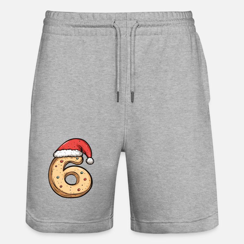 Biscuit de Noël à 6 chiffres - Short de jogging bio TRAINER Stanley/Stella unisexe - gris chiné
