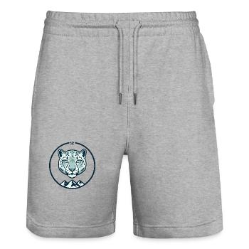 Berg-Schneeleopard - Stanley/Stella Unisex Bio Joggingshorts Trainer  - Grau meliert - Vorne - Nik (191cm) & Marisol (170cm)