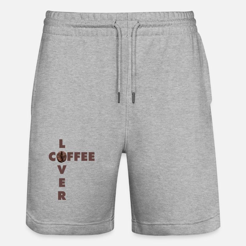 Kaffeeliebhaber-Design mit echter Bohne - Stanley/Stella Unisex Bio Joggingshorts Trainer  - Grau meliert
