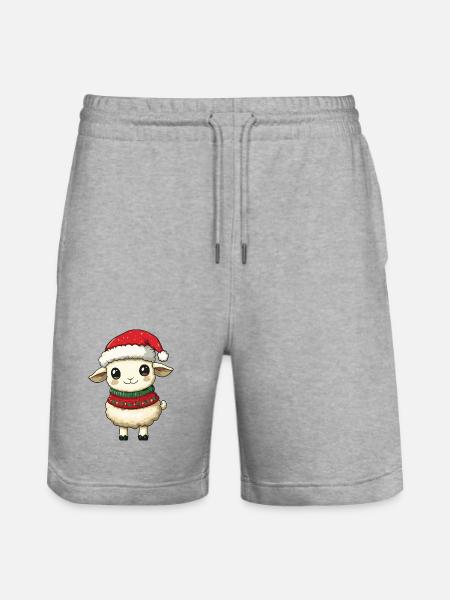 Sheep Christmas Xmas - Stanley/Stella Trainer Unisex Organic Jogging Shorts - heather grey