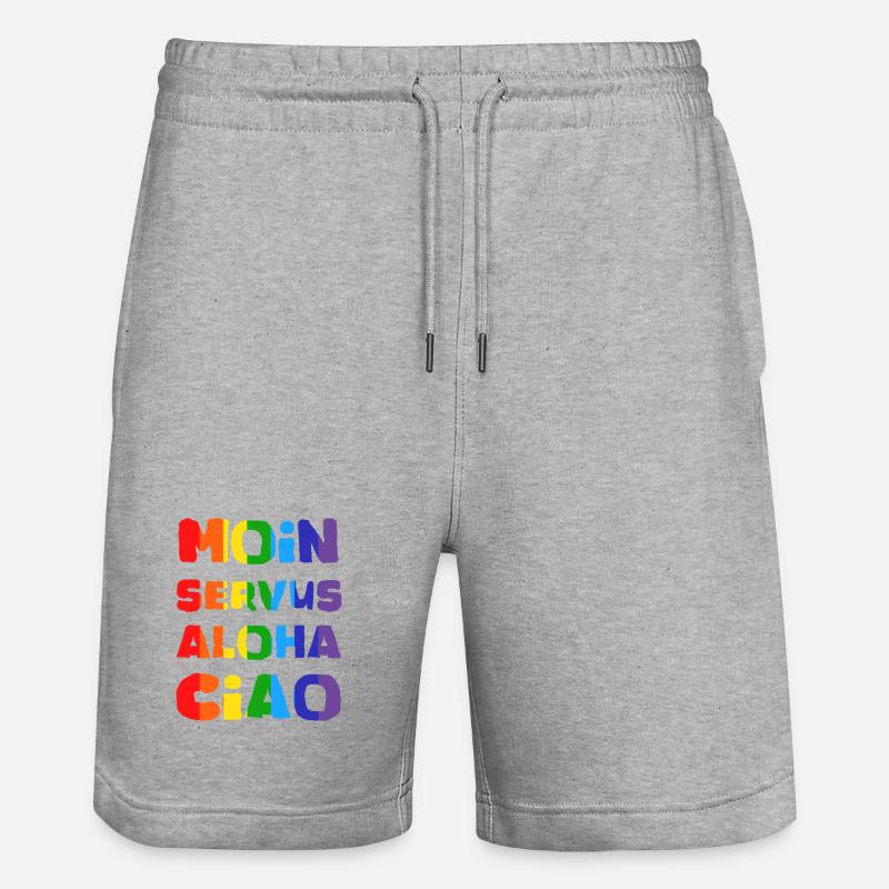 Collection de Salutations Arc-en-ciel - Short de jogging bio TRAINER Stanley/Stella unisexe - gris chiné
