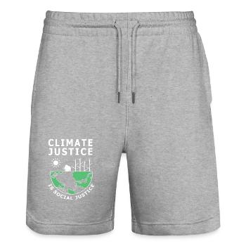 Changement climatique Environnement Protection de l’environnement - Short de jogging bio TRAINER Stanley/Stella unisexe - gris chiné - Devant - Nik (191cm) & Marisol (170cm)