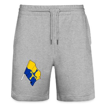 Drapeau de Durham - Short de jogging bio TRAINER Stanley/Stella unisexe - gris chiné - Devant - Nik (191cm) & Marisol (170cm)
