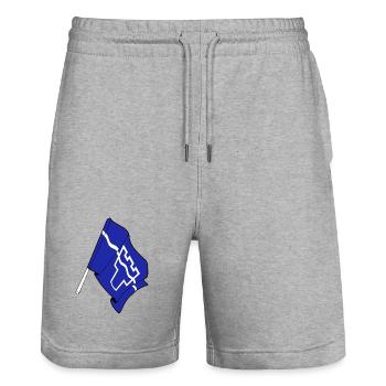 Flag of Tyne and Wear - Stanley/Stella Trainer Unisex Organic Jogging Shorts - heather grey - Front - Nik (191cm) & Marisol (170cm)