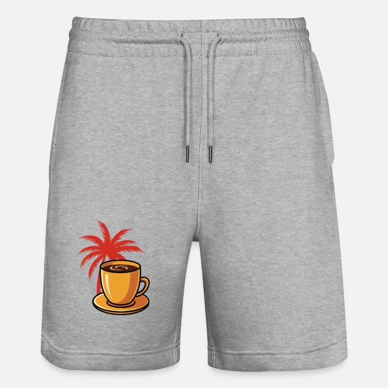 Style du palmier tropical à café - Short de jogging bio TRAINER Stanley/Stella unisexe - gris chiné