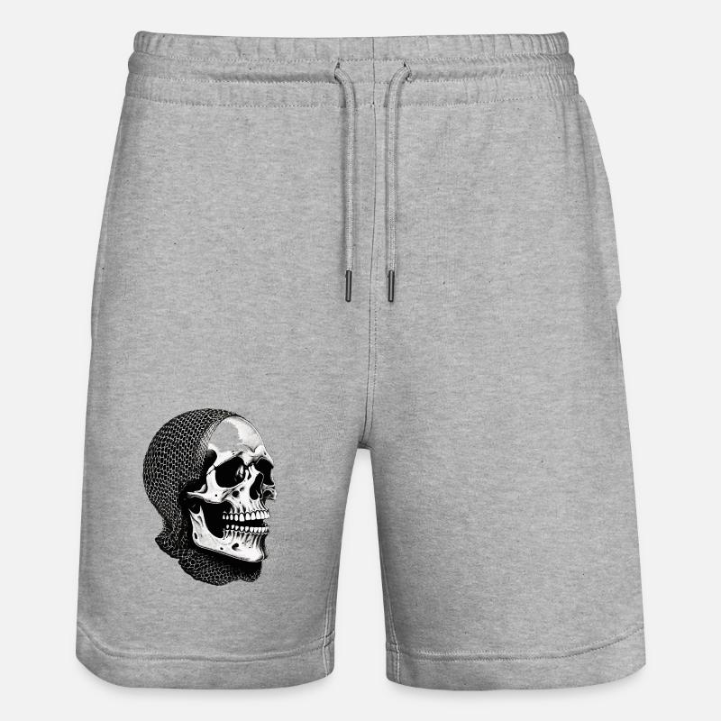 Crâne dans une écharpe en filet - Short de jogging bio TRAINER Stanley/Stella unisexe - gris chiné