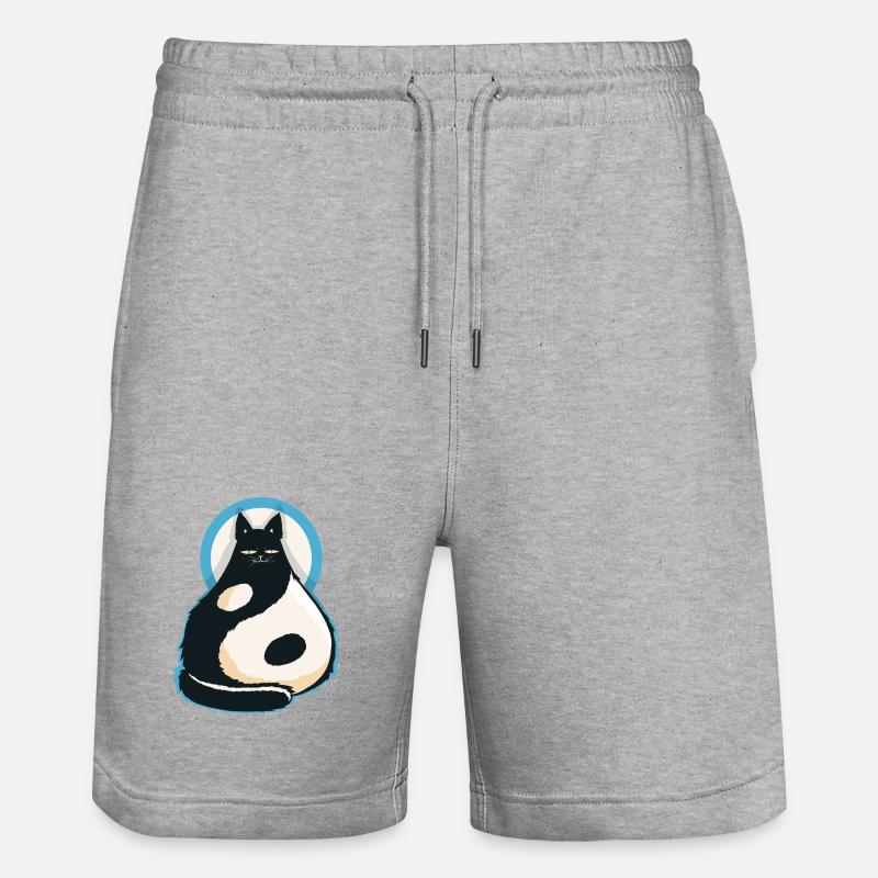 Chat-YinYang - Short de jogging bio TRAINER Stanley/Stella unisexe - gris chiné