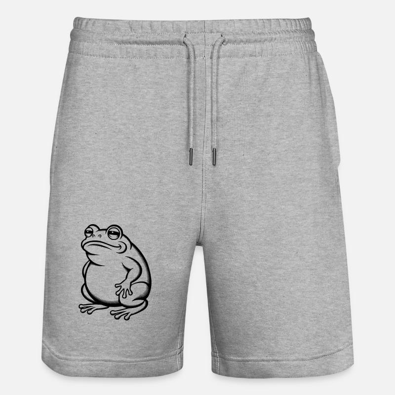 Fat Fat Toad - Fat Fat Frog - Stanley/Stella Trainer Unisex Organic Jogging Shorts - heather grey