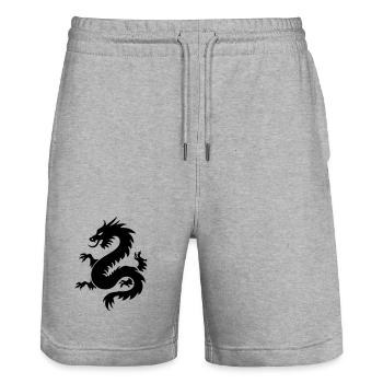 Icône du Dragon chinois - Short de jogging bio TRAINER Stanley/Stella unisexe - gris chiné - Devant - Nik (191cm) & Marisol (170cm)