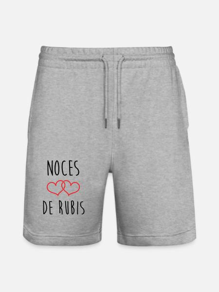 Rubinhochzeit – 35 Jahre Ehe - Stanley/Stella Unisex Bio Joggingshorts Trainer  - Grau meliert