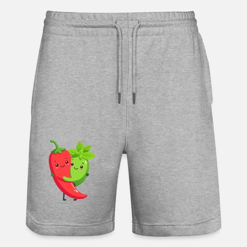Amis câlins au piment mentthe - Short de jogging bio TRAINER Stanley/Stella unisexe - gris chiné