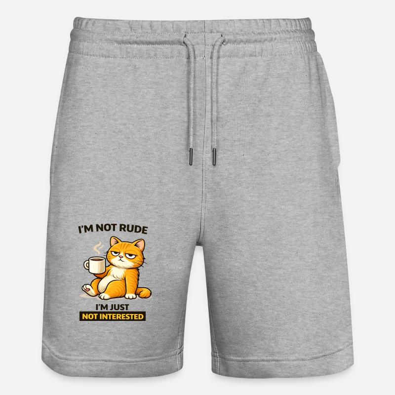 Mürrische Katzenkaffee-Einstellung - Stanley/Stella Unisex Bio Joggingshorts Trainer  - Grau meliert