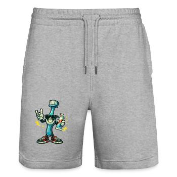 Color Hero Toothbrush Man - Stanley/Stella Trainer Unisex Organic Jogging Shorts - heather grey - Front - Nik (191cm) & Marisol (170cm)