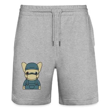 Masque chirurgical de l’infirmière Frenchie - Short de jogging bio TRAINER Stanley/Stella unisexe - gris chiné - Devant - Nik (191cm) & Marisol (170cm)