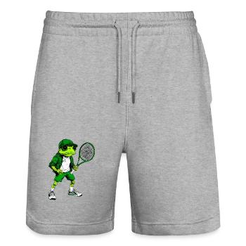 Tennis Frogs - Short de jogging bio TRAINER Stanley/Stella unisexe - gris chiné - Devant - Nik (191cm) & Marisol (170cm)
