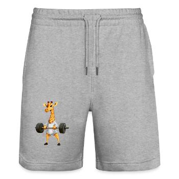 Giraffe Sport - Stanley/Stella Unisex Bio Joggingshorts Trainer  - Grau meliert - Vorne - Nik (191cm) & Marisol (170cm)