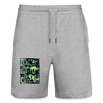 Electro Party Vintage - Stanley/Stella Trainer Unisex Organic Jogging Shorts - heather grey - Front - Nik (191cm) & Marisol (170cm)