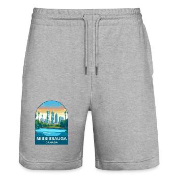 Mississauga Canada Absolute Towers Art de voyage - Short de jogging bio TRAINER Stanley/Stella unisexe - gris chiné - Devant - Nik (191cm) & Marisol (170cm)