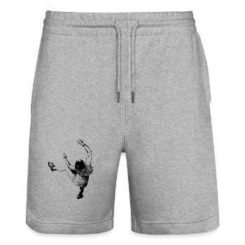 Klettermotiv für helle Produkte - Stanley/Stella Unisex Bio Joggingshorts Trainer  - Grau meliert - Vorne - Nik (191cm) & Marisol (170cm)