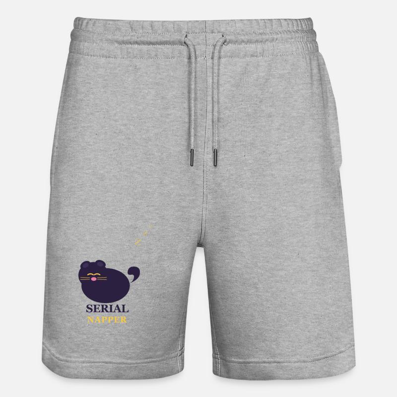 Chat Somnieur en série - Short de jogging bio TRAINER Stanley/Stella unisexe - gris chiné