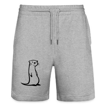 Otter - Stanley/Stella Unisex Bio Joggingshorts Trainer  - Grau meliert - Vorne - Nik (191cm) & Marisol (170cm)