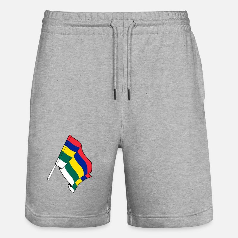 Terschelling Flag – Island Pride - Stanley/Stella Trainer Unisex Organic Jogging Shorts - heather grey