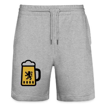 Maßkrug Bier Bayern Löwen Wappen Volksfest - Stanley/Stella Unisex Bio Joggingshorts Trainer  - Grau meliert - Vorne - Nik (191cm) & Marisol (170cm)